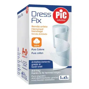 Pic Dressfix Benda in Garza Idrofila Orlata in Cotone con Fustella 5 cm x 5 m