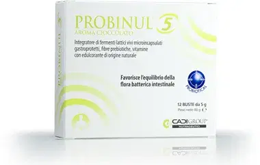 Probinul 5 Integratore Flora Batterica Intestinale Aroma Cioccolato 12 Bustine