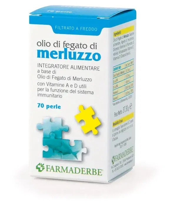 Farmaderbe Olio Fegato Merluzzo Integratore Omega 3 70 Perle
