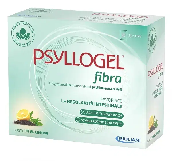 Psyllogel Fibra Integratore Regolarità Intestinale Tè al Limone 20 Buste