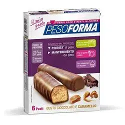 Pesoforma Barretta Gusto Cioccolato e Caramello 12 Pezzi 372 g
