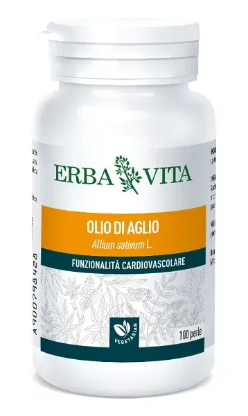 Erba Vita Olio di Aglio Integratore per il Benessere Cardiovascolare 100 Perle