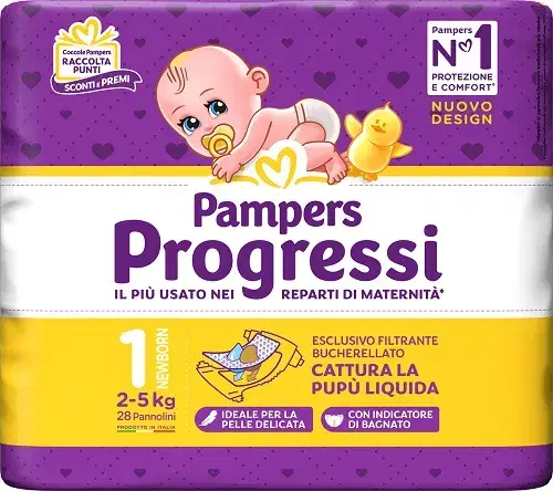 Fater Pampers Progressi Newborn Pannolino 1 2-5kg 28 Pezzi