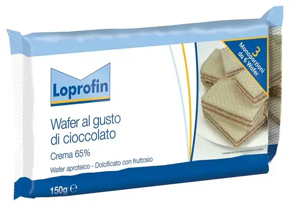 Loprofin Wafers Al Cioccolato A Ridotto Contenuto Proteico 150 g