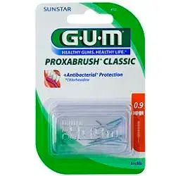 GUM Linea Igiene Dentale Quotidiana Proxabrush 412 8 Ricambi Cilindrici 0.9 mm