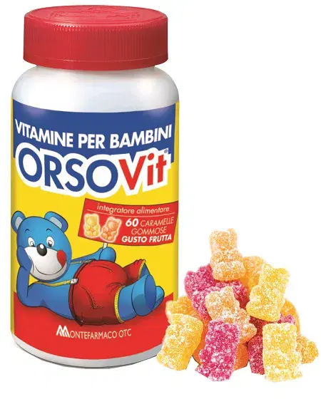 Orsovit Orsetti Gommosi Frutta Integratore per Bambini Senza Glutine 60Caramelle