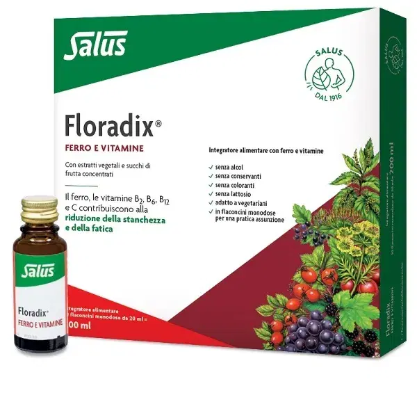 Floradix Ferro Integratore Ferro Vitamine 10 Flaconcini