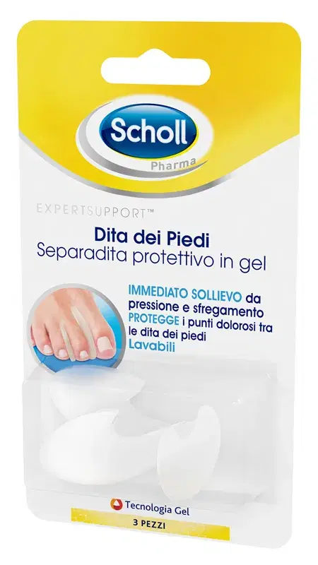 Scholl Separadita Anatomico in Gel Sollievo Rapido Pressioni Sfregamenti 3 Paia