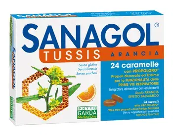 Sanagol Tuss Rinfrescanti Gusto Arancia 24 Caramelle