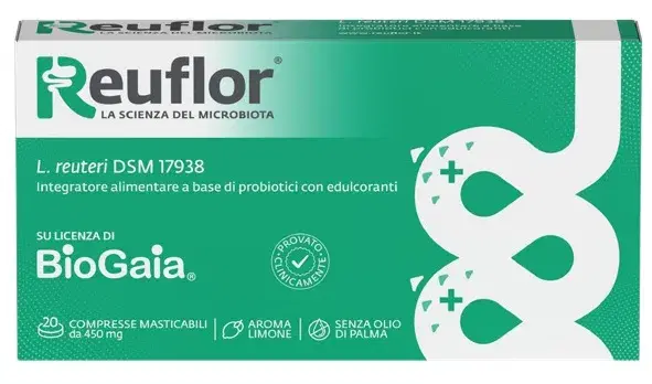 Reuflor Integratore per la Flora Intestinale 20 Compresse Masticabili al Limone