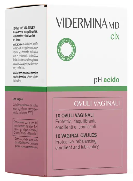 Vidermina CLX Ovuli Lenitivi Emollienti Riequilibranti 10 Pezzi