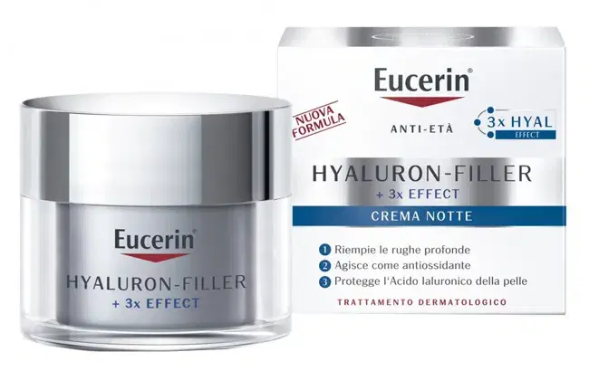 Eucerin Hyaluron-Filler Notte Crema Antirughe per Tutti i Tipi di Pelle 50 ml