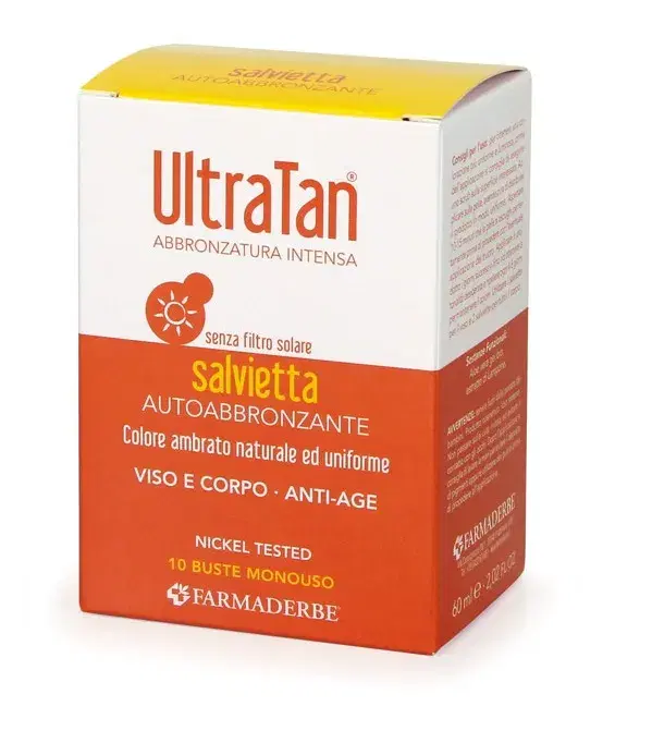 Ultran Salviette Autoabbronzanti, 10 Bustine per un Abbronzatura Naturale