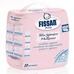 Fissan Teli Igienici Monouso Assorbenti Impermeabili 60x60 Cm 10 Pezzi