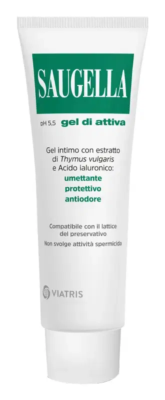 Saugella Attiva Verde Gel Idratante Lubrificante Intimo Delicato pH 3.5 30 ml