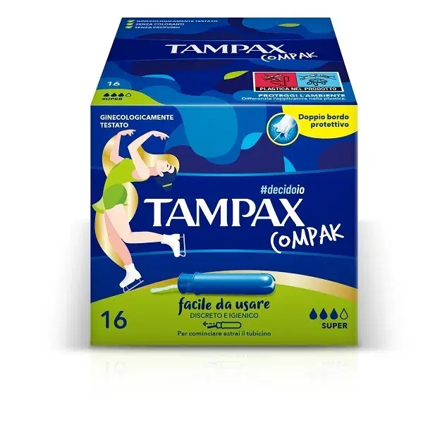 Tampax Compak Super Assorbenti Flusso Medio Forte 16 Pezzi