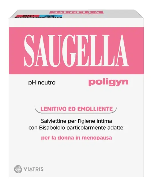 Saugella Poligyn Salviettine Intime Morbide Emollienti Lenitive PhNeutro 10Pezzi