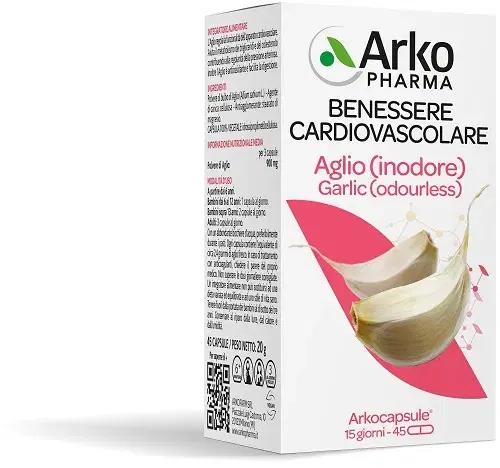 Arkocapsule Aglio inodore Integratore per il Benessere Cardiovascolare 45 Capsule