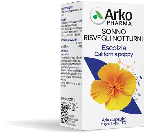 Arkofarm Arko Capsule Escholtzia Integratore per il Sonno 45 Capsule