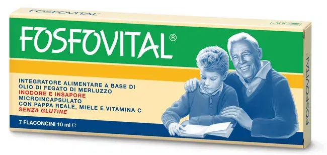 Fosfovital Integratore di Olio di Fegato di Merluzzo 7 Flaconcini