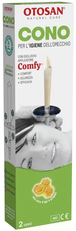 Otosan Cono con Propoli Per L'igiene Delle Orecchie 2 Pezzi