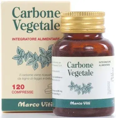 Marco Viti Carbone Vegetale Integratore Alimentare per l'Intestino 40 Compresse