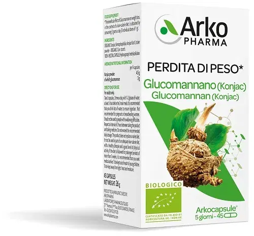 Arkofarm Arko Capsule Glucomannano Integratore per la Perdita di Peso 45 Capsule