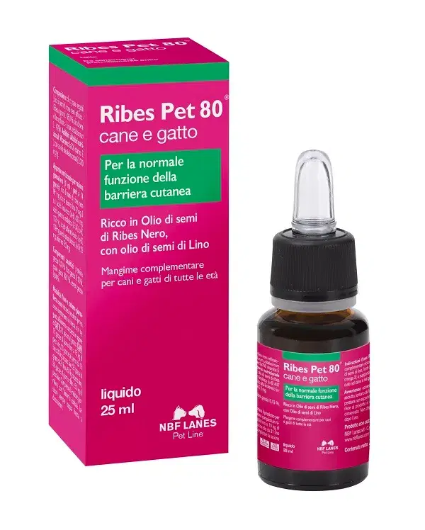 Nbf Lanes Ribes Pet 80 Gocce Integratore Contro Dermatiti Cani e Gatti 25 ml