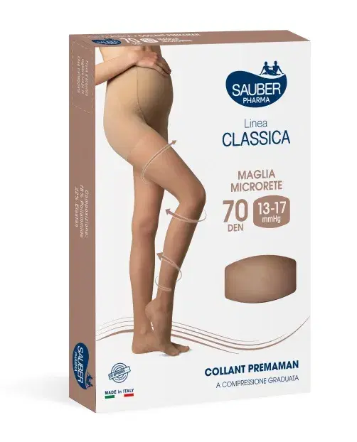 Sauber Linea Classica Collant Pre-maman 70 Den Neutro Beige Taglia 5