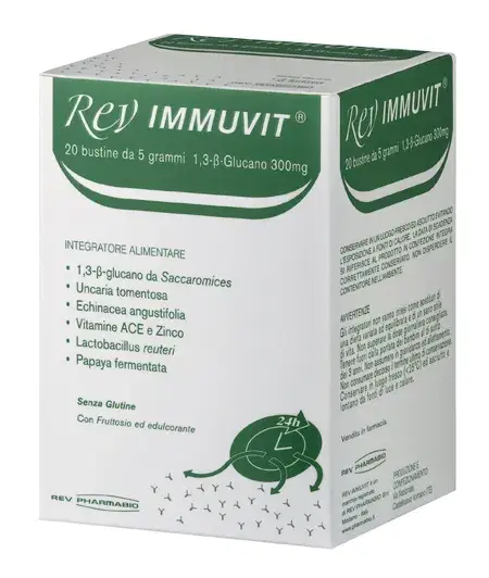 Rev Immuvit Integratore Immunostimolante a rilascio prolungato 20 Bustine