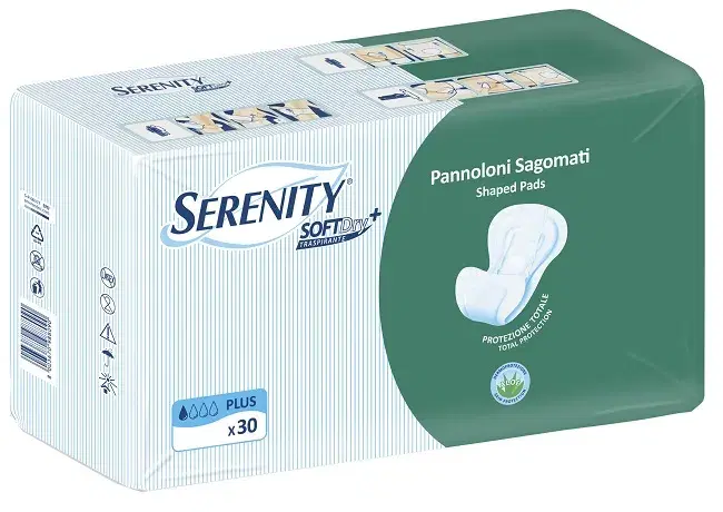 Serenity Pannolone Per Incontinenza Sagomato Softdry+ Aloe Plus 30 Pezzi