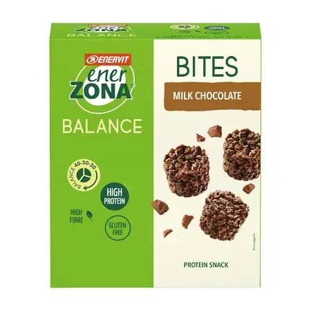 EnerZona Bites Milk Chocolate Snak di Soia e Cioccolato al Latte 24 g 5 Pezzi