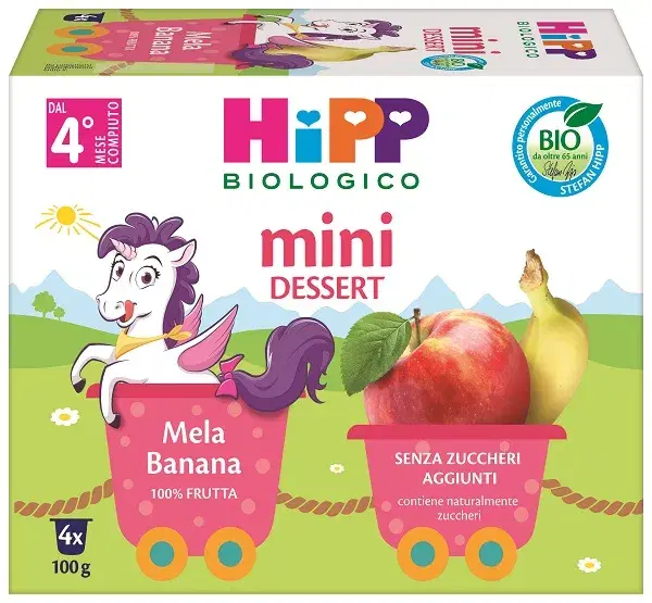 Hipp Biologico Merenda Mela e Banana 4 x 100 g