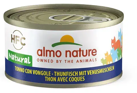 Almo Nature HFC Natural Cibo Umido Tonno Con Vongole Per Gatti Adulti Lattina 70