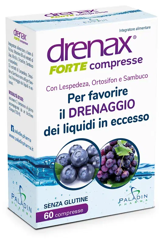 Drenax Forte Mirtillo Integratore il Drenaggio dei Liquidi 60 Compresse