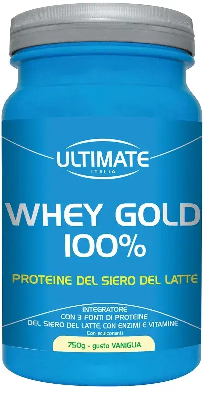 Ultimate Italia Whey Gold 100% Integratore Proteine Gusto Vaniglia 750 g
