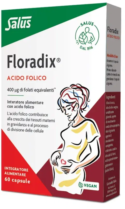 Floradix Acido Folico Integratore Gravidanza 60 Capsule
