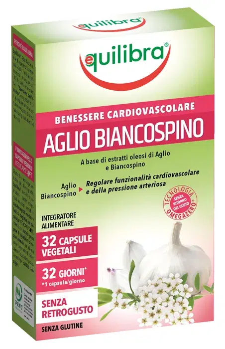 Equilibra Aglio e Biancospino Integratore Benessere Cardiovascolare 32 Capsule V