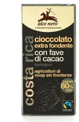 Alce Nero Tavoletta al Cioccolato Extra Fondente con Fave di Cacao Bio 100 g