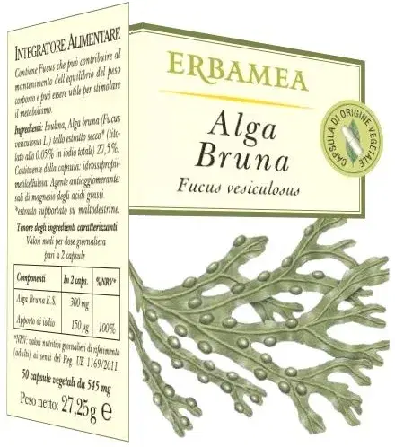 Erbamea Alga Bruna Integratore per l'Equilibrio del Peso Corporeo 50 Capsule