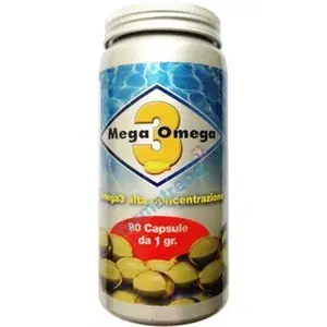 Mega 3 Omega Acidi Grassi Omega 3 Integratore Colesterolo e Trigliceridi 90 Caps