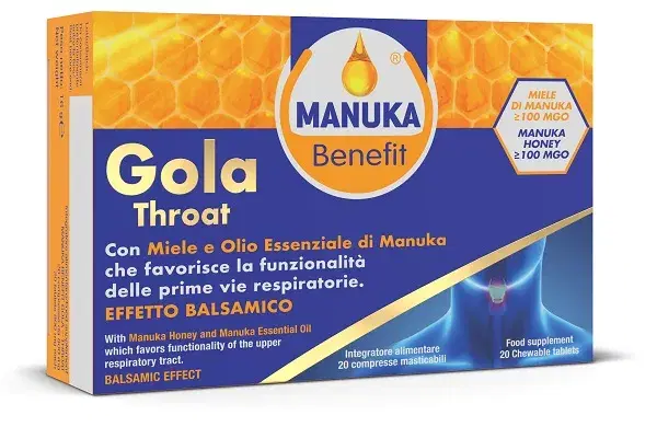 Optima Manuka Benefit Gola Voce Integratore Antinfiammatorio 20 Compresse Mastic