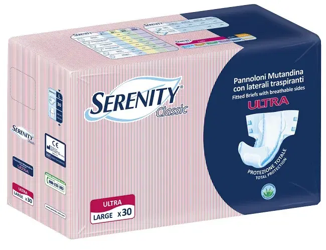 Serenity Classic Ultra Pannolone A Mutandina Aloe Taglia Large 30 Pezzi