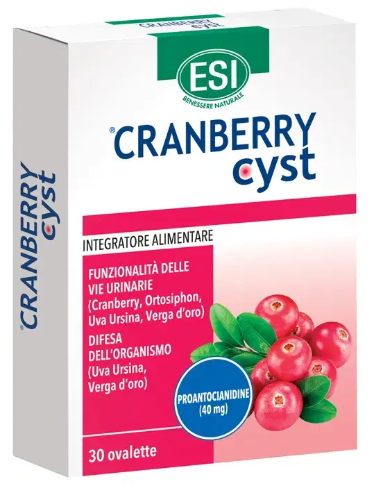Esi Cranberry Cyst Integratore per il Benessere delle Vie Urinarie 30 Ovalette