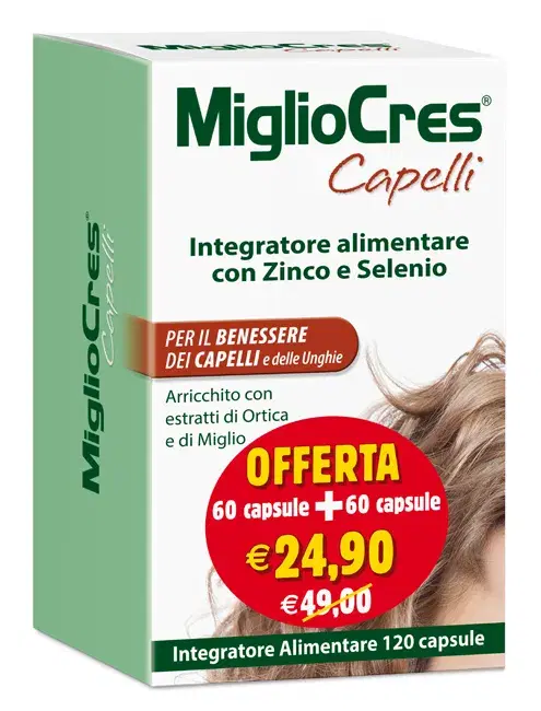 MiglioCres Capelli Integratore Anti-Caduta 60+60 Capsule