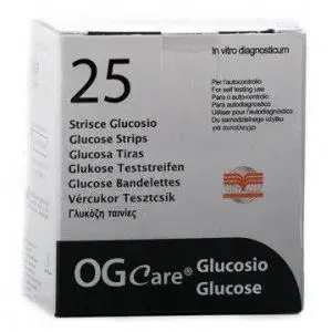 Ogcare Glucosio Strisce Misurazione Glicemia 25 Pezzi