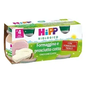 Hipp Biologico Omogeneizzato Formaggino Prosciutto Cotto 2x80g