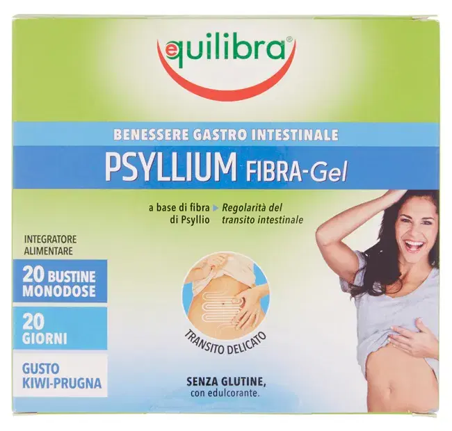 Equilibra Psyllium Fibra-Gel Integratore Benessere Gastrointestinale 20 Bustine