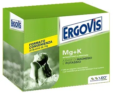 Ergovis Mg+K Integratore di Magnesio e Potassio 30 Bustine