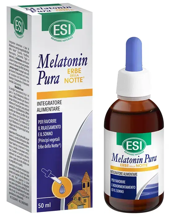 Esi Melatonin Pura Erbe della Notte Integratore in Gocce per favore il Sonno 50m
